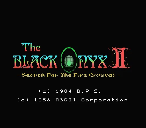 Black Onyx II, The - Search for the Fire Crystal title screen
