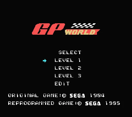 G.P. World title screen