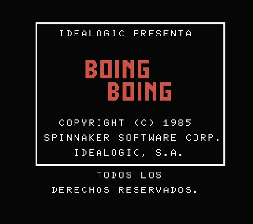Boing Boing title screen