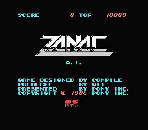 Zanac title screen