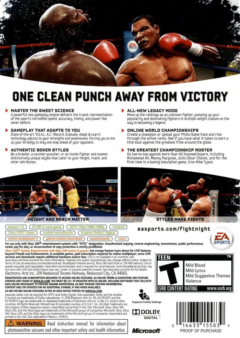 Fight Night Round 4 box back