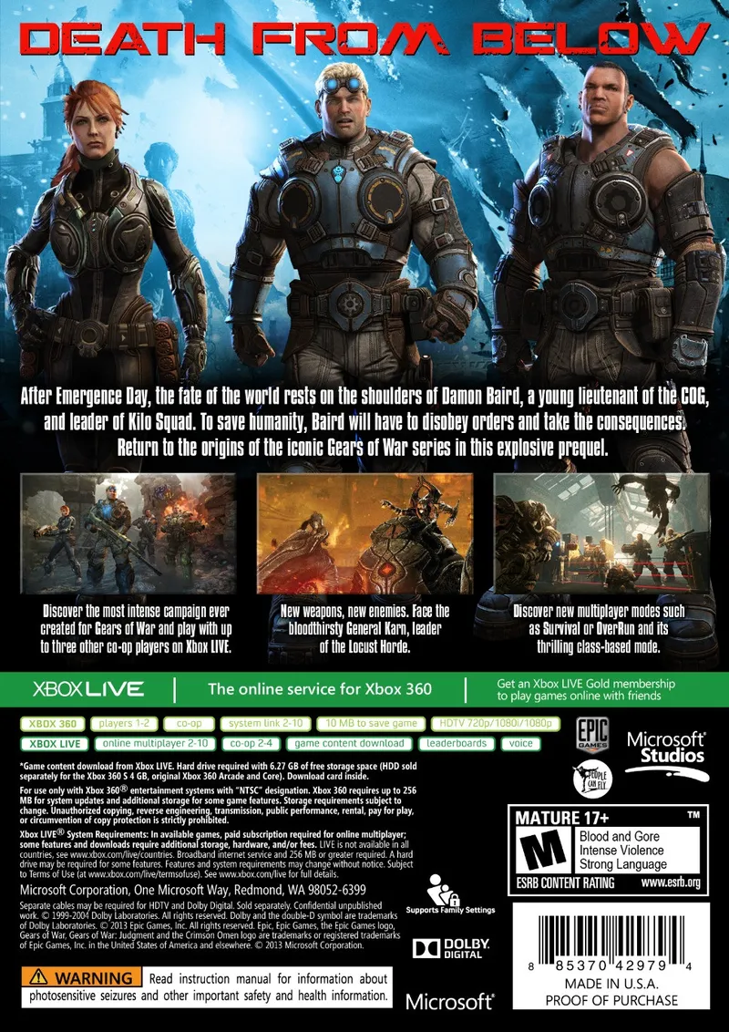 Gears of War: Judgment box back