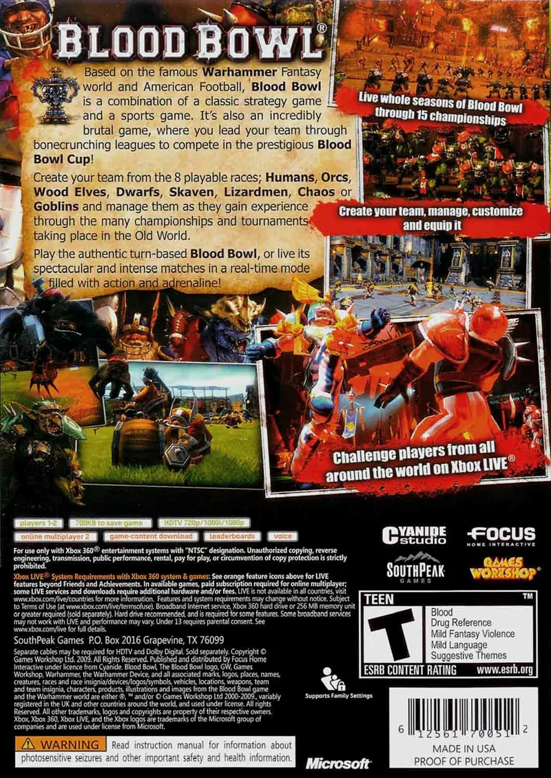Blood Bowl box back