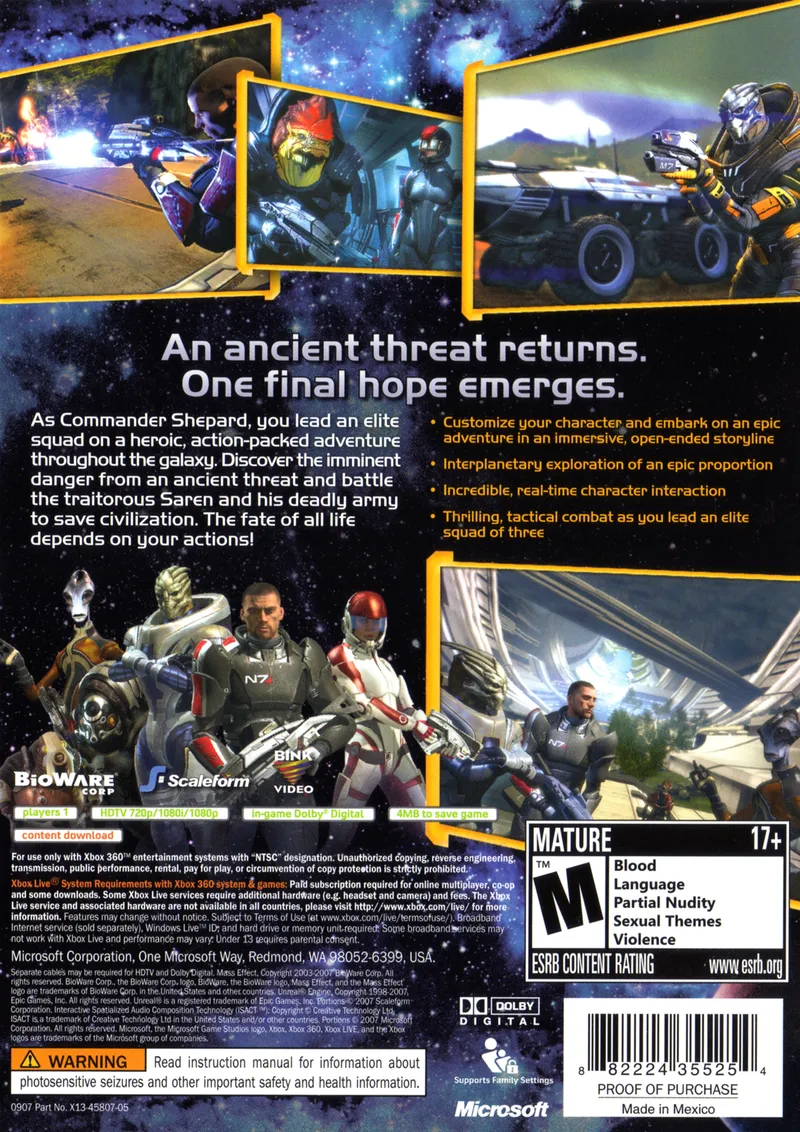 Mass Effect box back