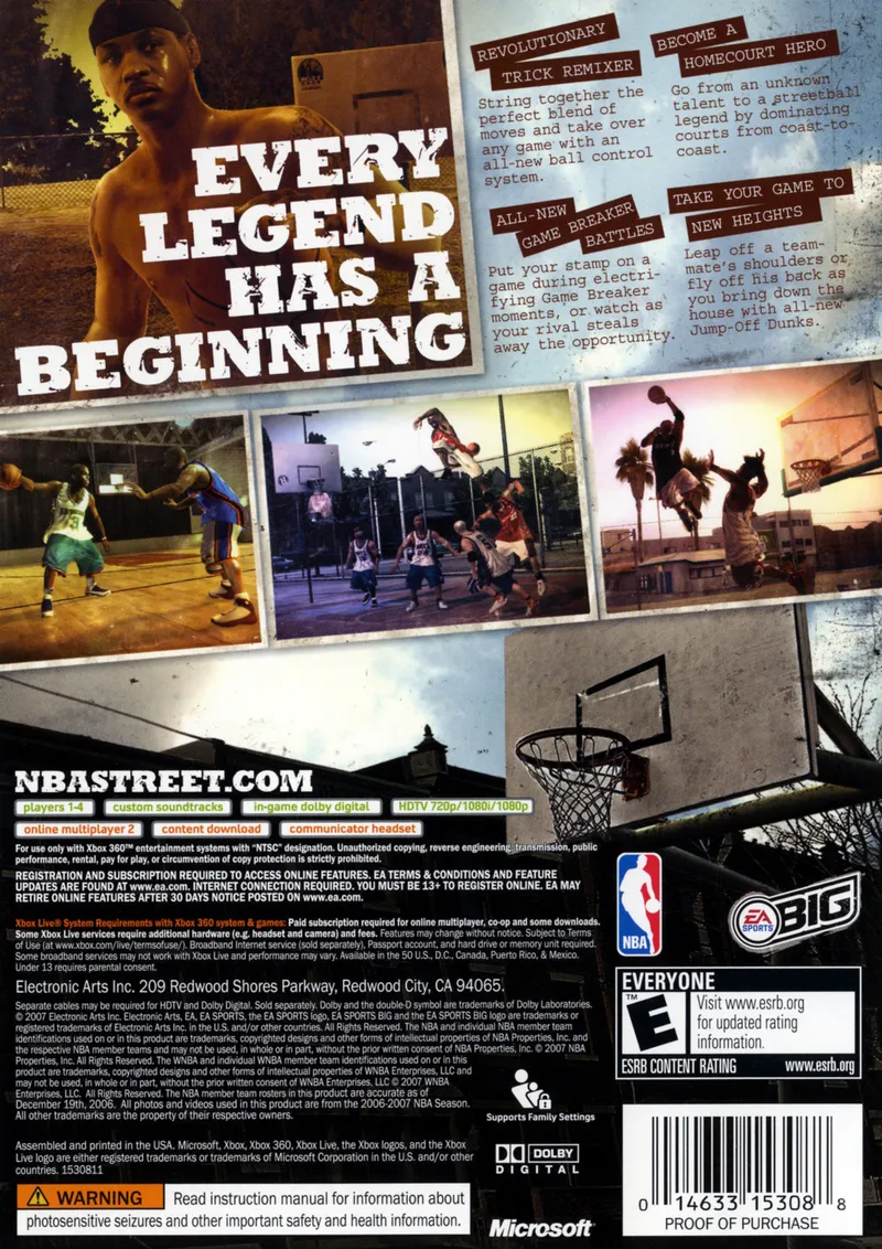 NBA Street Homecourt box back