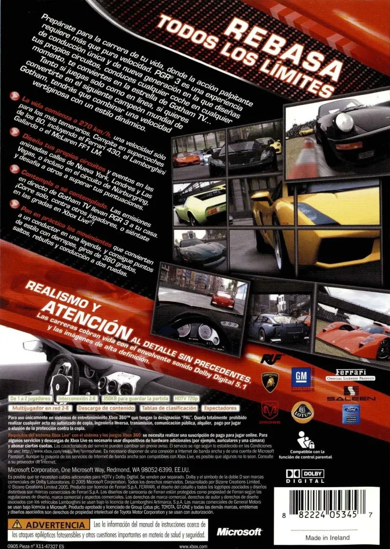 Project Gotham Racing 3 box back