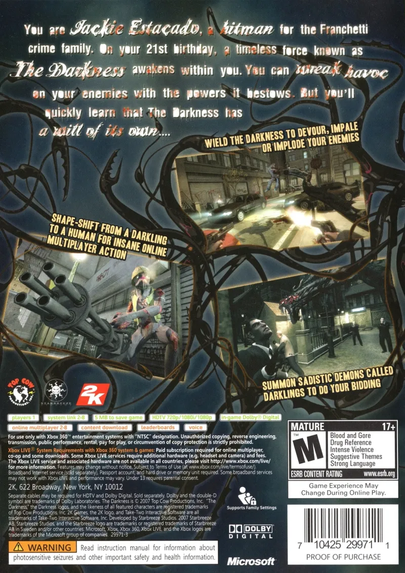 The Darkness box back