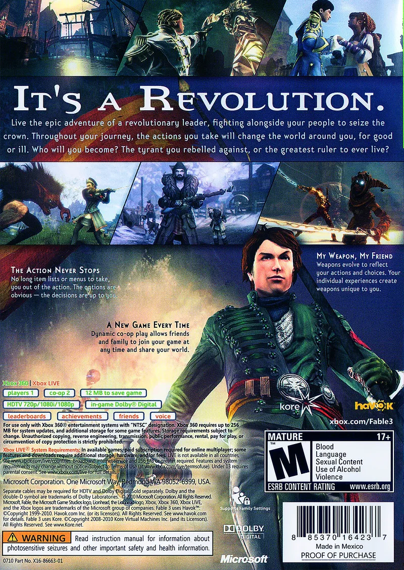Fable III box back