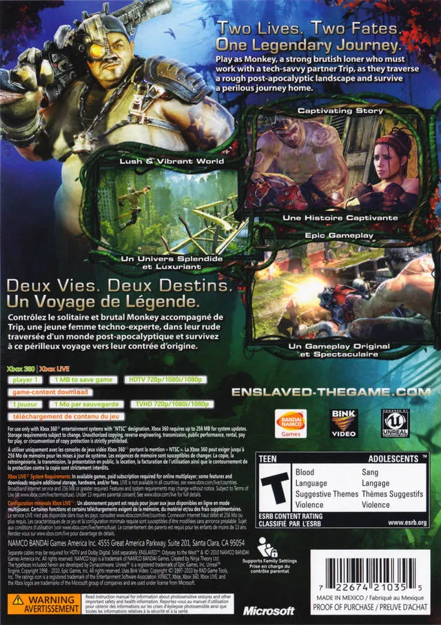 Enslaved: Odyssey to the West box back