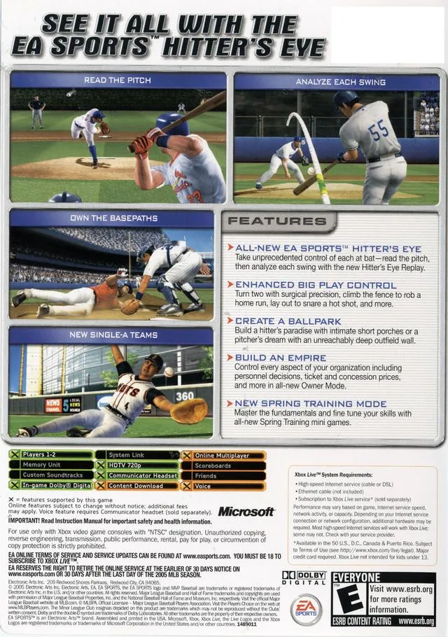 MVP Baseball 2005 box back