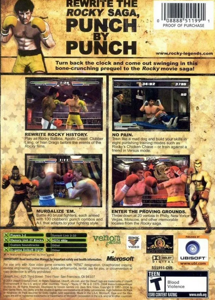 Rocky Legends box back