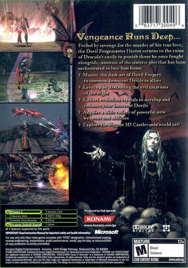 Castlevania: Curse of Darkness box back