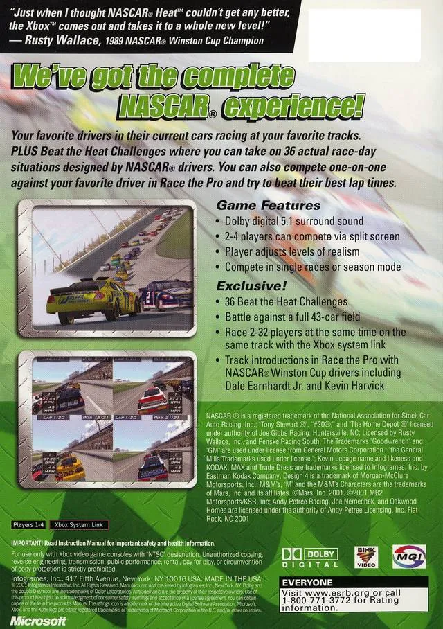 NASCAR Heat 2002 box back