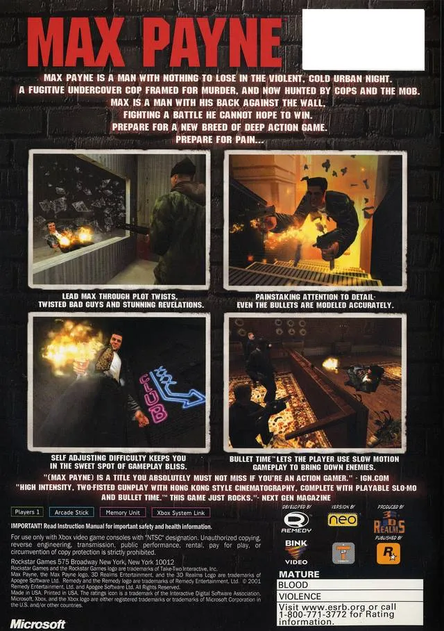 Max Payne box back