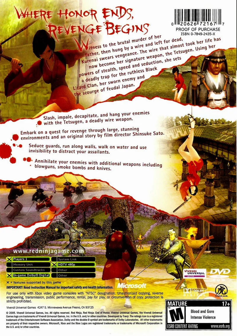 Red Ninja: End of Honor box back