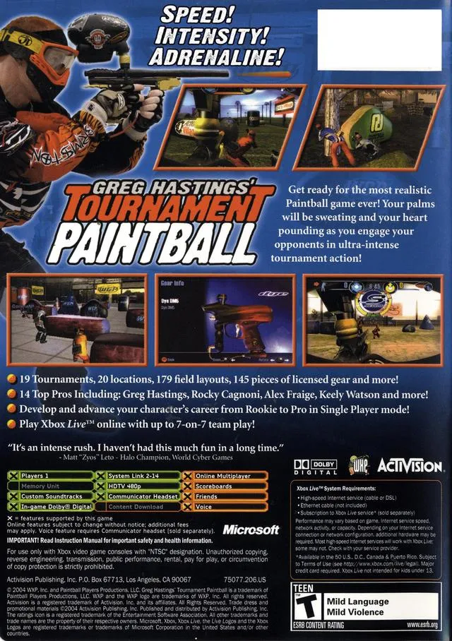 Greg Hastings' Tournament Paintball box back