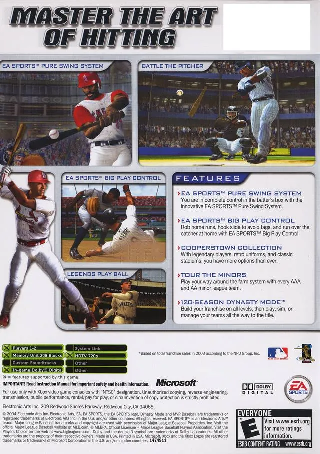 MVP Baseball 2004 box back