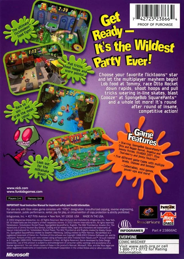 Nickelodeon Party Blast box back