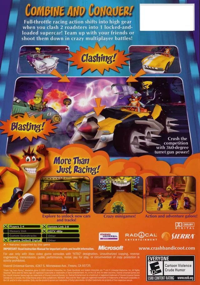 Crash Tag Team Racing box back
