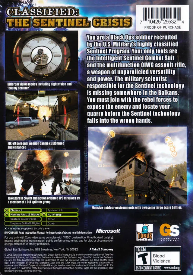 Classified: The Sentinel Crisis box back