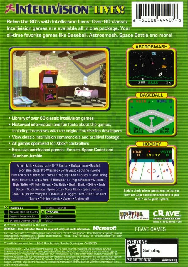 Intellivision Lives! box back