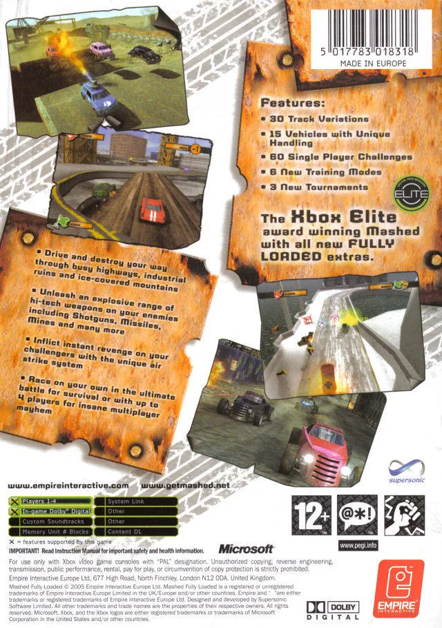 Mashed: Drive to Survive box back
