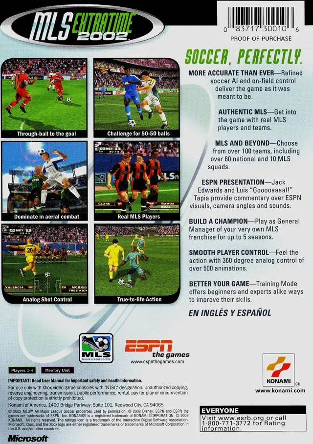 ESPN MLS ExtraTime 2002 box back