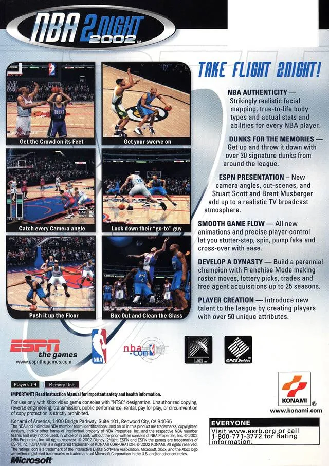 ESPN NBA 2Night 2002 box back