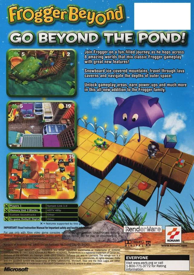 Frogger Beyond box back