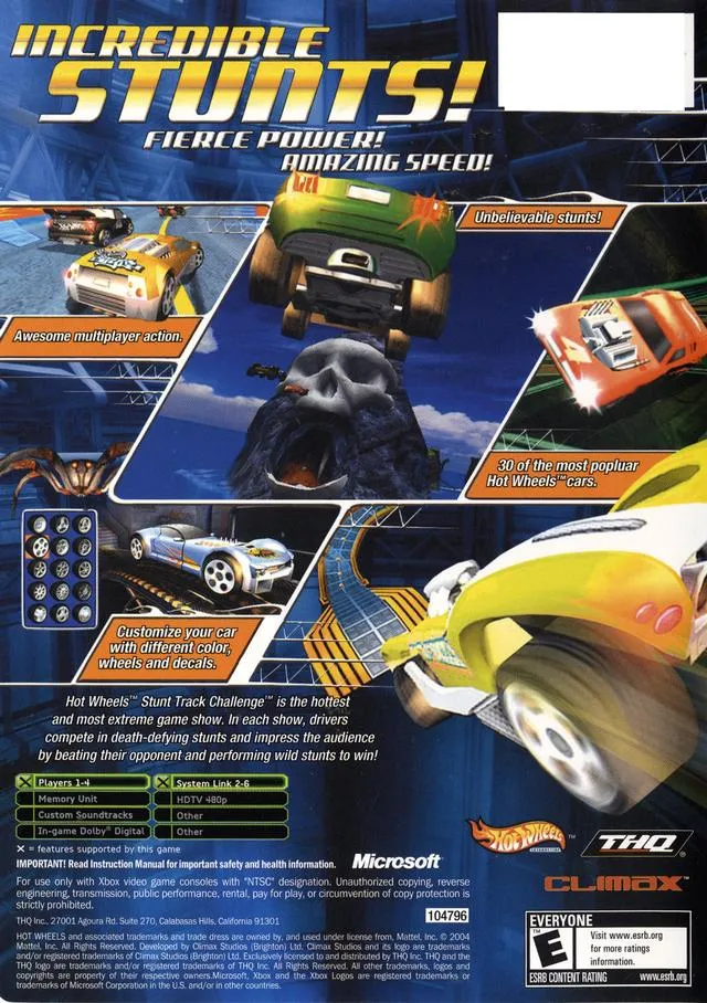Hot Wheels: Stunt Track Challenge box back