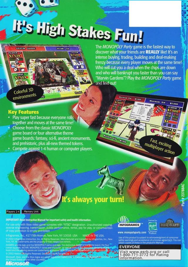 Monopoly Party! box back