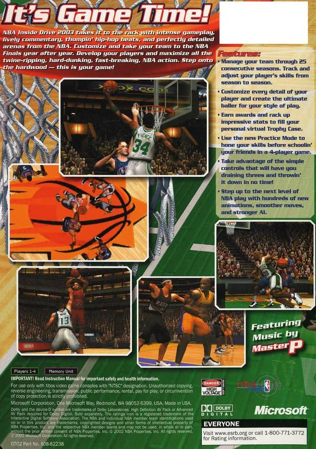 NBA Inside Drive 2003 box back