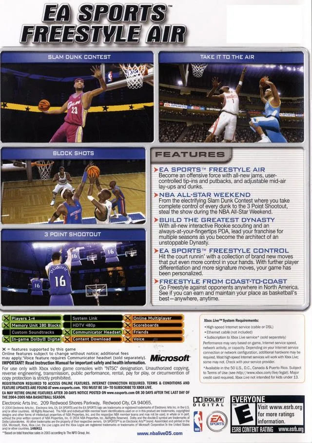 NBA Live 2005 box back