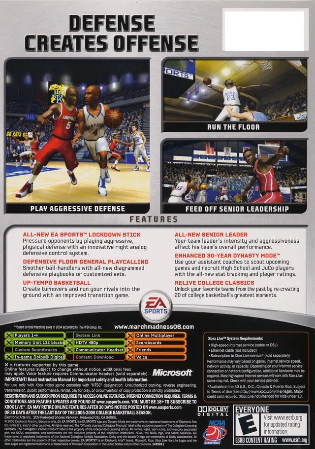 NCAA March Madness 06 box back