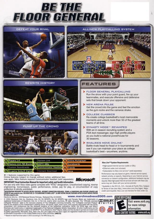 NCAA March Madness 2005 box back