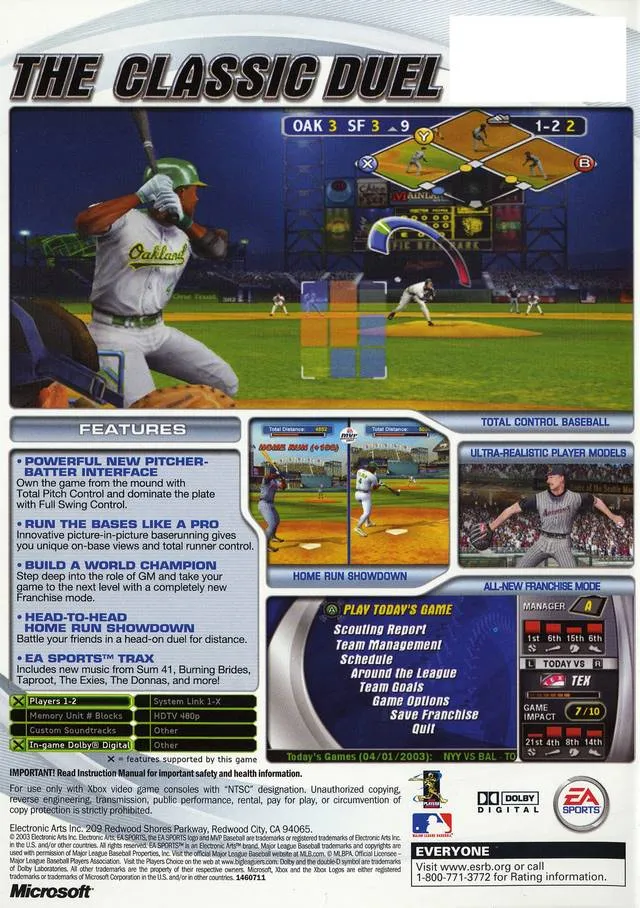 MVP Baseball 2003 box back