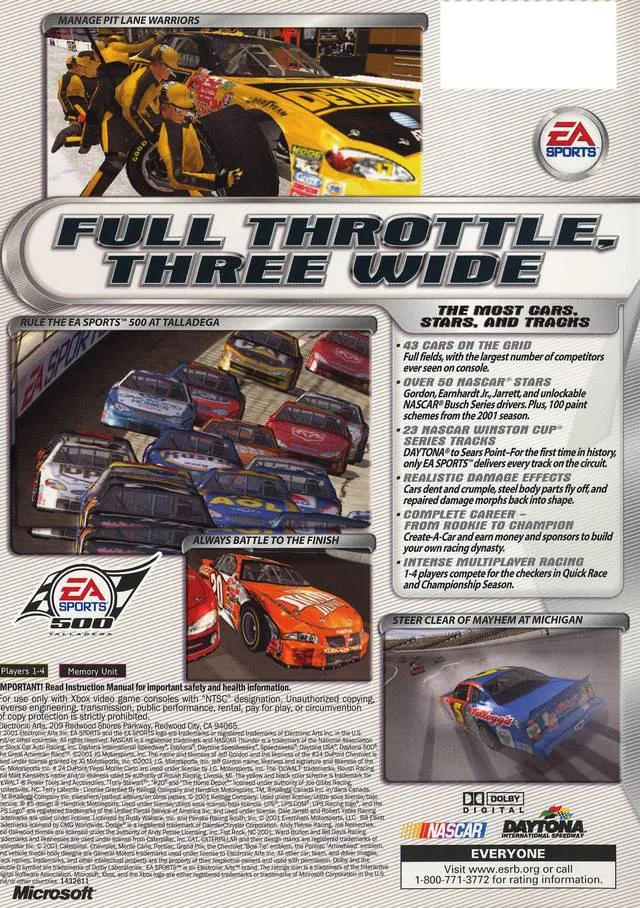 NASCAR Thunder 2002 box back