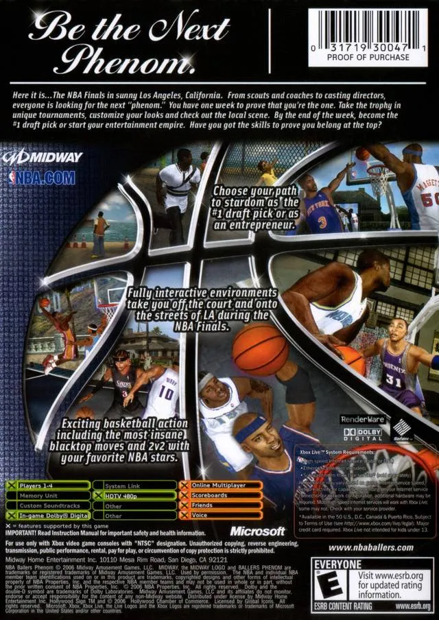 NBA Ballers: Phenom box back