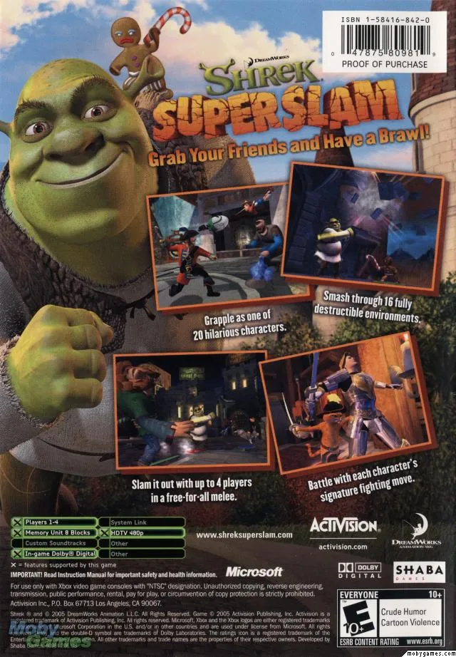 Shrek SuperSlam box back
