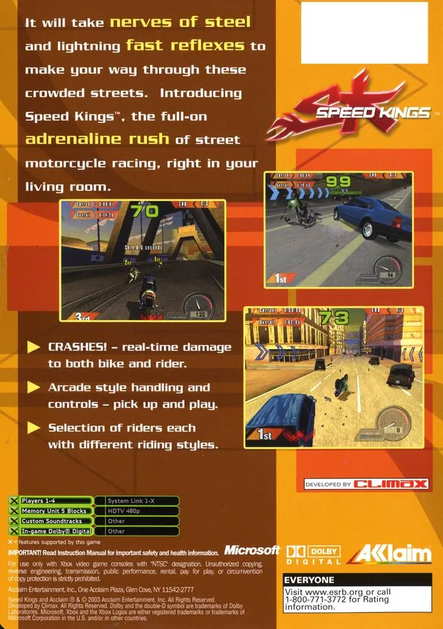 Speed Kings box back