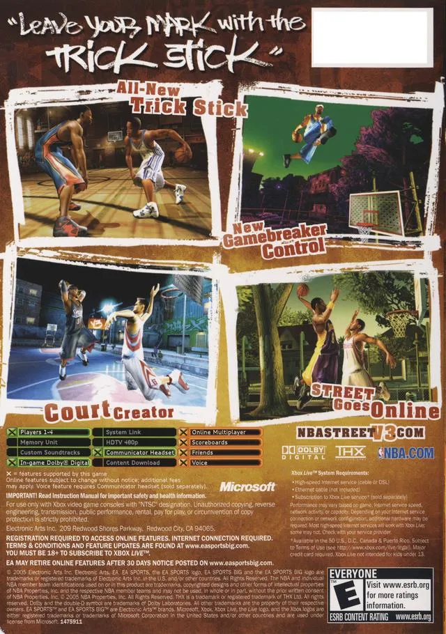 NBA Street V3 box back