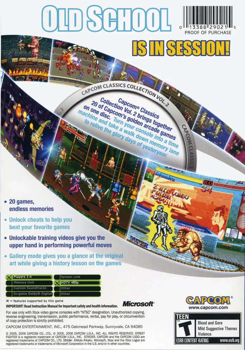 Capcom Classics Collection Vol. 2 box back