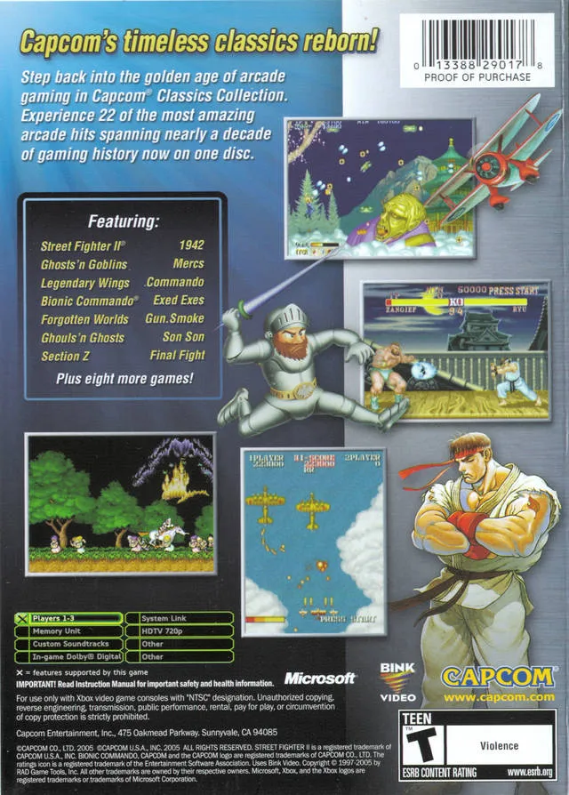 Capcom Classics Collection Vol. 1 box back