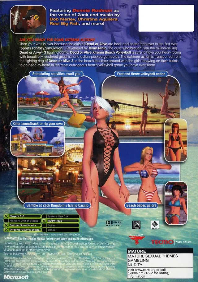 Dead or Alive: Xtreme Beach Volleyball box back