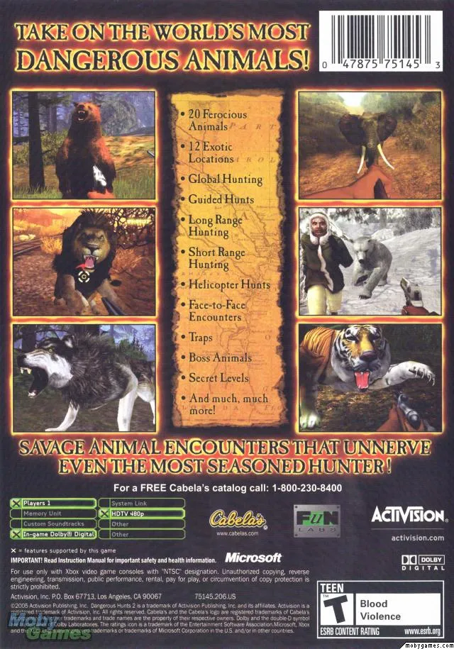 Cabela's Dangerous Hunts 2 box back