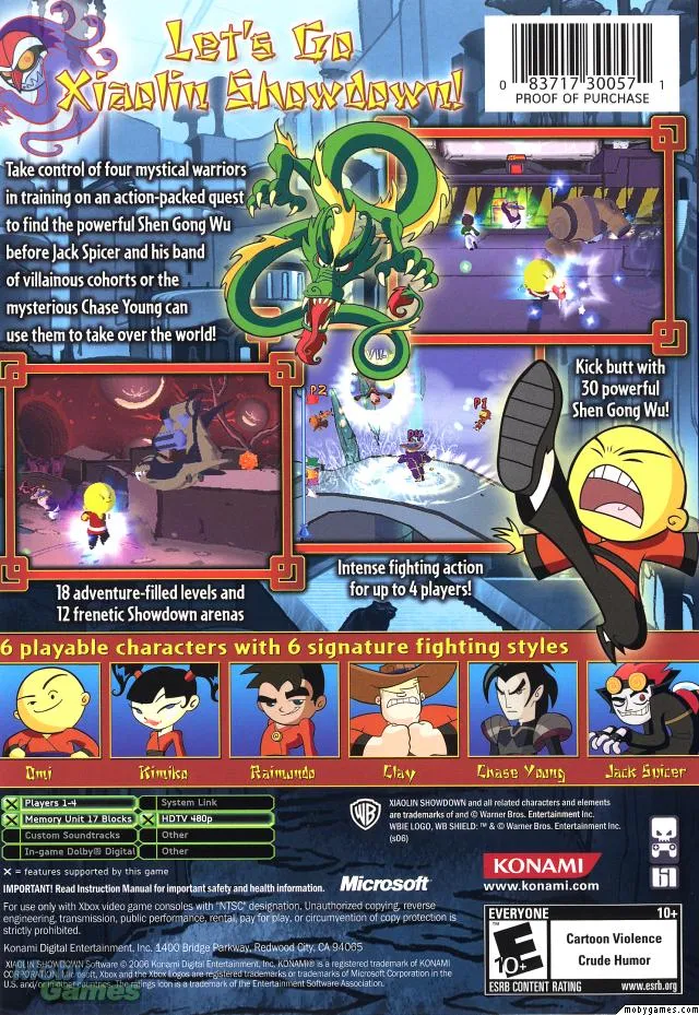 Xiaolin Showdown box back