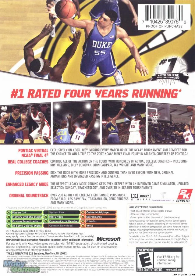 College Hoops 2K7 box back