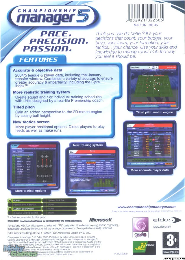 Championship Manager 5 box back