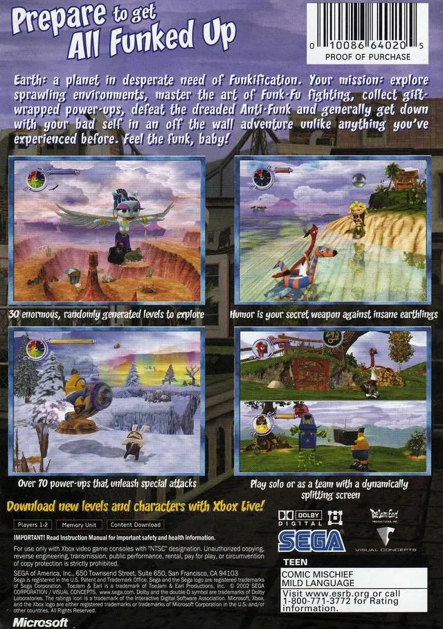 ToeJam & Earl III: Mission to Earth box back