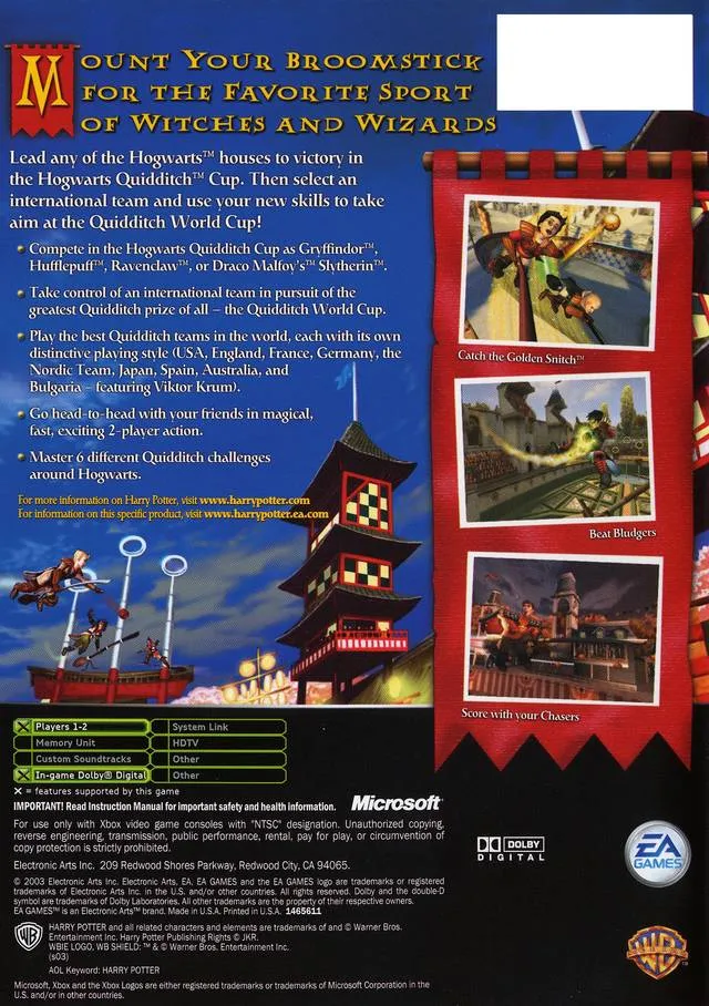 Harry Potter: Quidditch World Cup box back